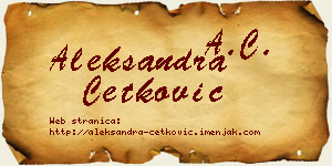 Aleksandra Ćetković vizit kartica